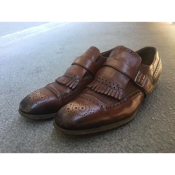 Prada Brown Leather Wingtip Brogues 44 main image 4